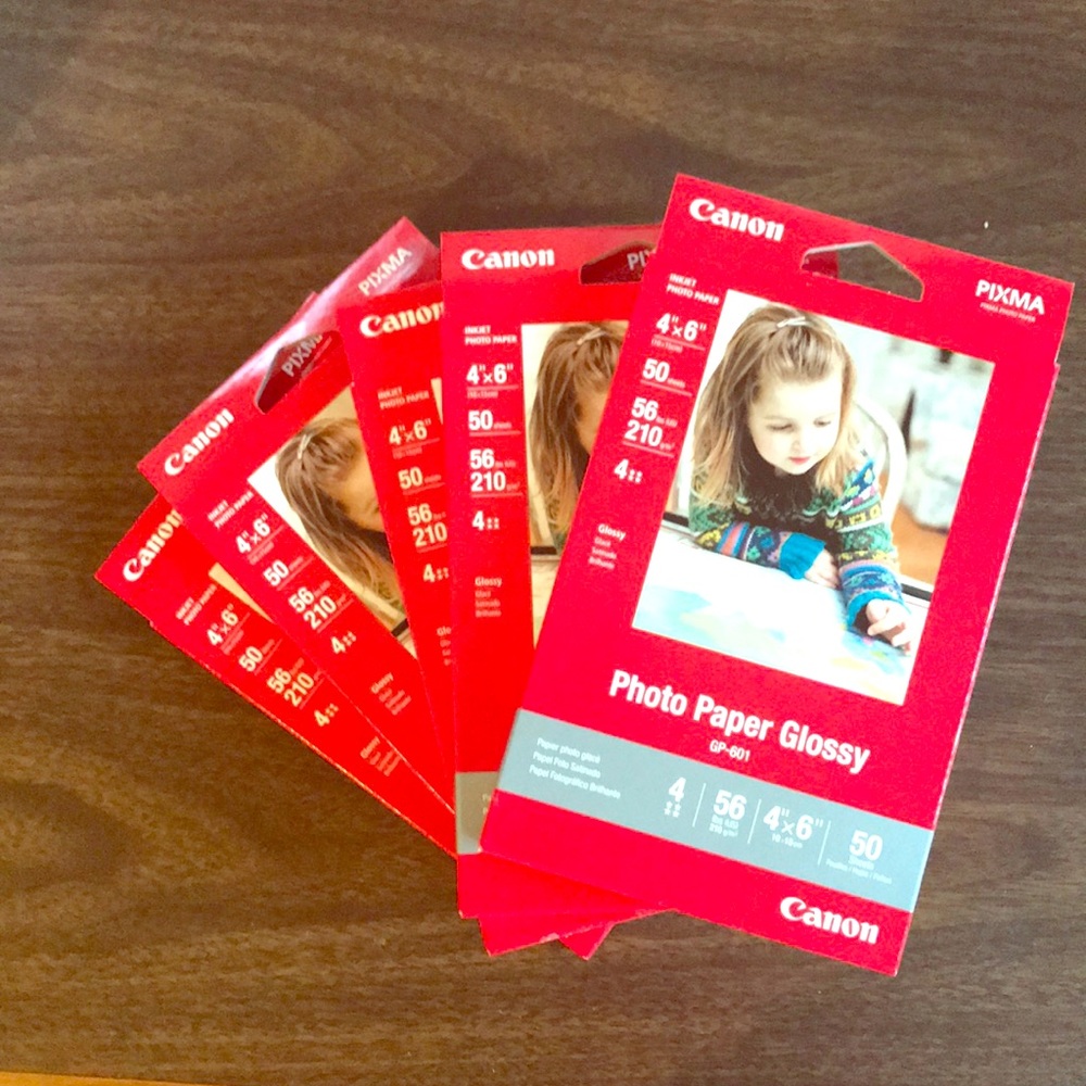 5 CANON unopened boxes 4x6 glossy photo paper